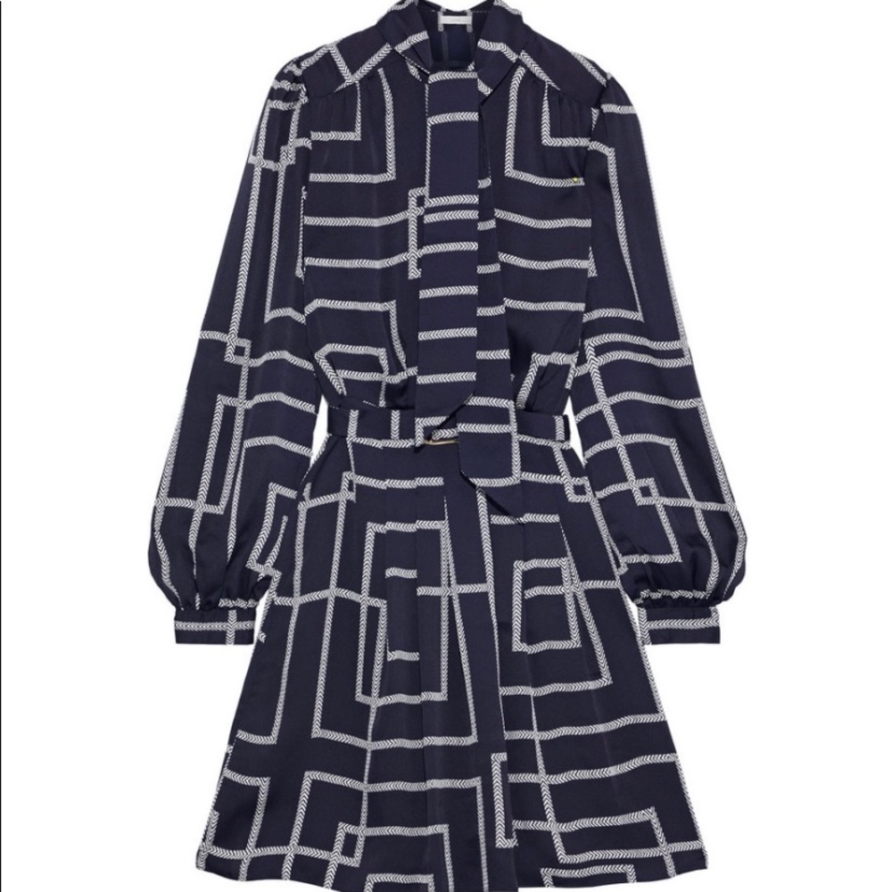 Joie Belted Crepe De Chine Dress